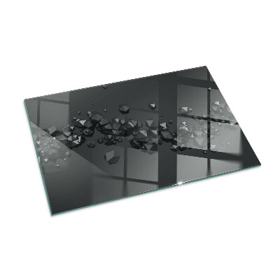 Glass hearth rectangular Abstract Cloud of Solids