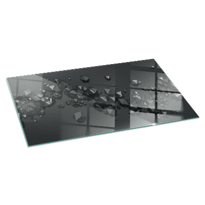 Glass hearth rectangular Abstract Cloud of Solids
