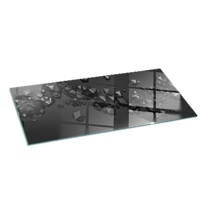 Glass hearth rectangular Abstract Cloud of Solids