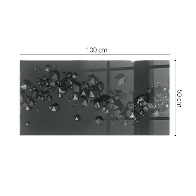 Glass hearth rectangular Abstract Cloud of Solids