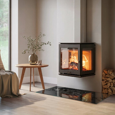 Glass hearth rectangular Abstract Cloud of Solids