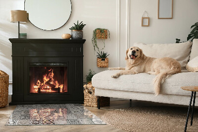 Glass hearth for wood stove rectangular Decorative tile patterns