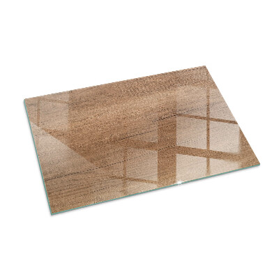 Glass hearth for wood stove rectangular Natural wood pattern
