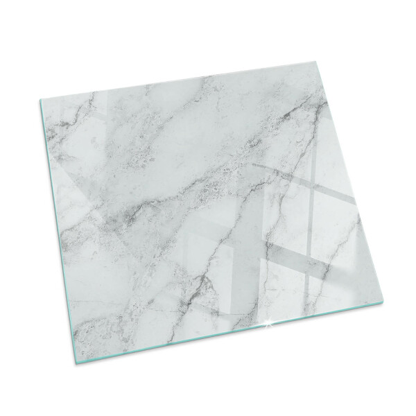 Glass hearth rectangular Veined marble pattern