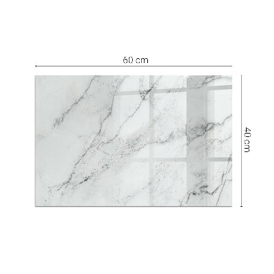 Glass hearth rectangular Veined marble pattern