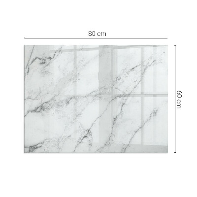 Glass hearth rectangular Veined marble pattern