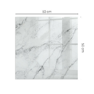 Glass hearth rectangular Veined marble pattern