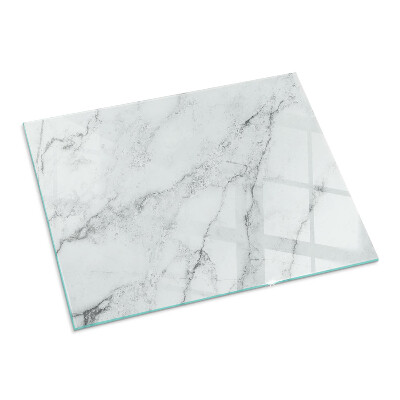 Glass hearth rectangular Veined marble pattern