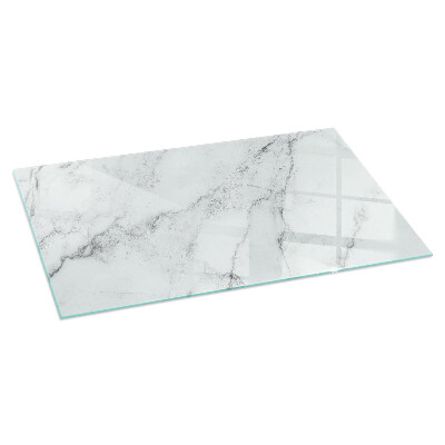 Glass hearth rectangular Veined marble pattern