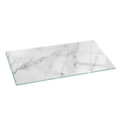 Glass hearth rectangular Veined marble pattern