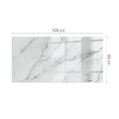 Glass hearth rectangular Veined marble pattern