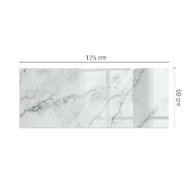 Glass hearth rectangular Veined marble pattern