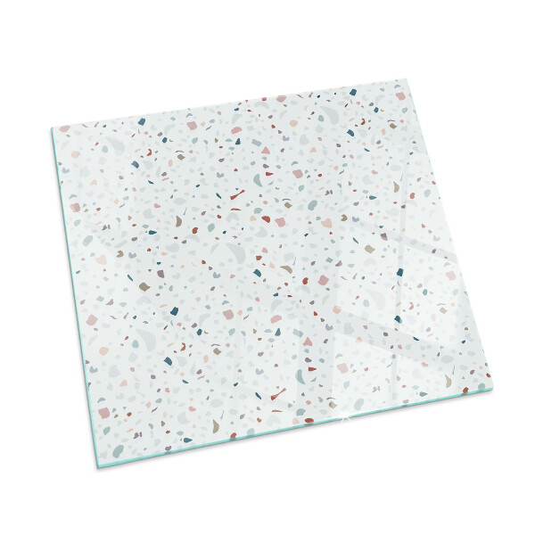 Glass hearth for wood stove rectangular Pattern with small shapes