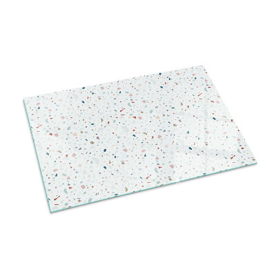 Glass hearth for wood stove rectangular Pattern with small shapes
