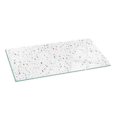 Glass hearth for wood stove rectangular Pattern with small shapes