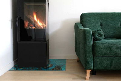 Glass hearth rectangular Abstract organic pattern
