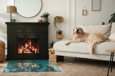 Glass hearth rectangular Abstract organic pattern