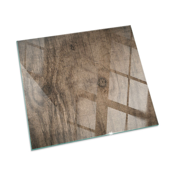 Glass hearth rectangular Natural wood pattern