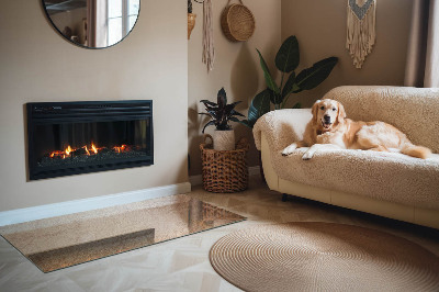 Glass hearth for wood stove rectangular Natural stone texture