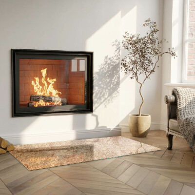 Glass hearth for wood stove rectangular Natural stone texture