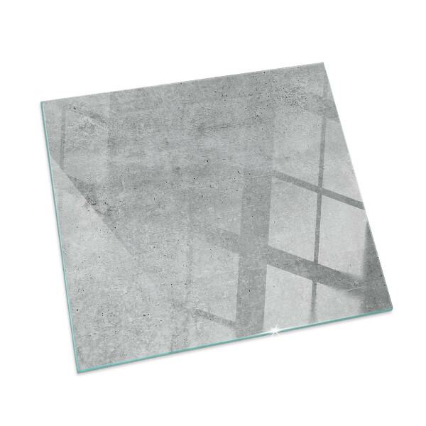 Glass hearth rectangular Raw concrete texture