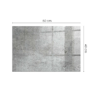 Glass hearth rectangular Raw concrete texture
