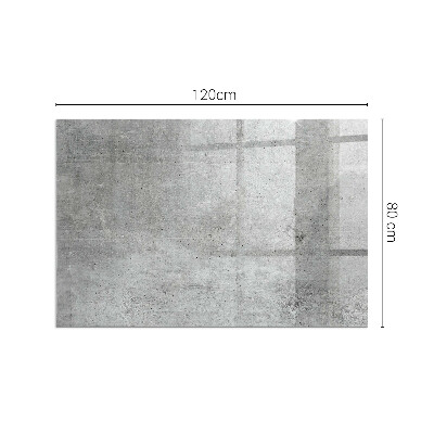 Glass hearth rectangular Raw concrete texture