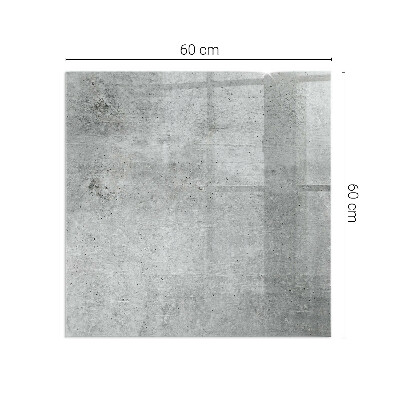 Glass hearth rectangular Raw concrete texture