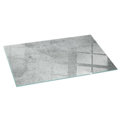 Glass hearth rectangular Raw concrete texture