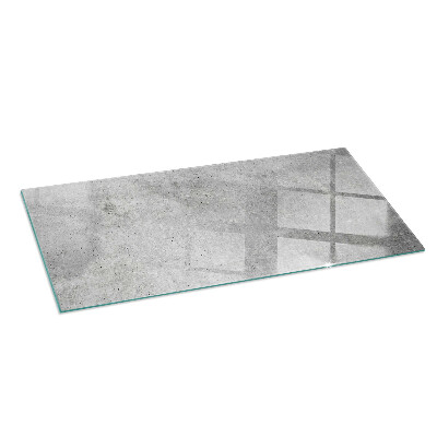 Glass hearth rectangular Raw concrete texture