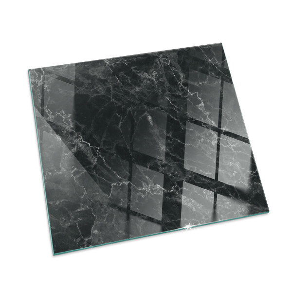 Glass hearth rectangular Elegant marble pattern