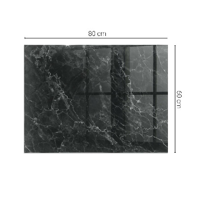 Glass hearth rectangular Elegant marble pattern