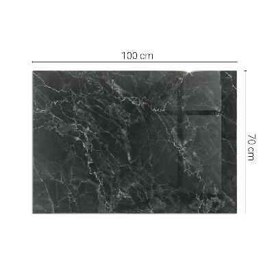 Glass hearth rectangular Elegant marble pattern