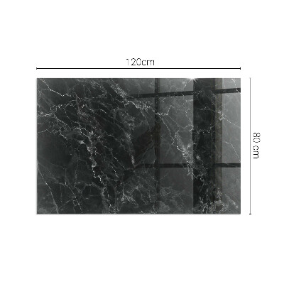 Glass hearth rectangular Elegant marble pattern