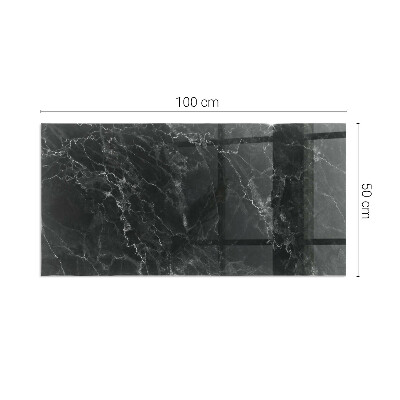 Glass hearth rectangular Elegant marble pattern