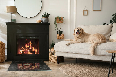 Glass hearth rectangular Elegant marble pattern