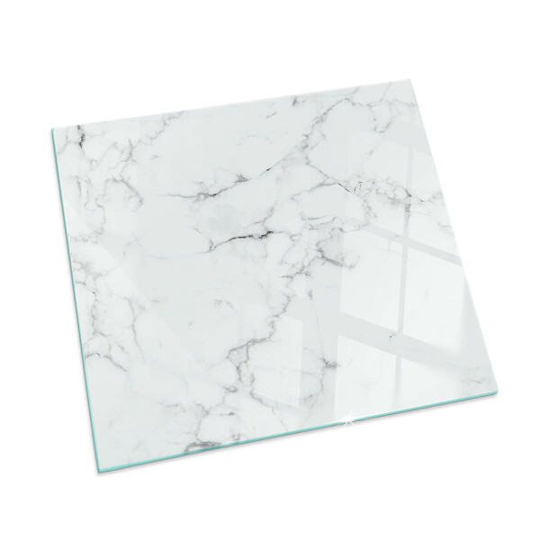 Glass hearth rectangular Veined marble pattern