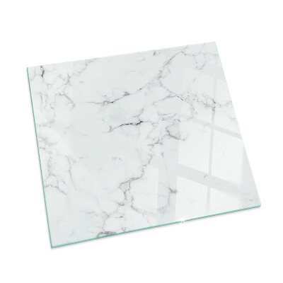 Glass hearth rectangular Veined marble pattern