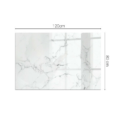 Glass hearth rectangular Veined marble pattern