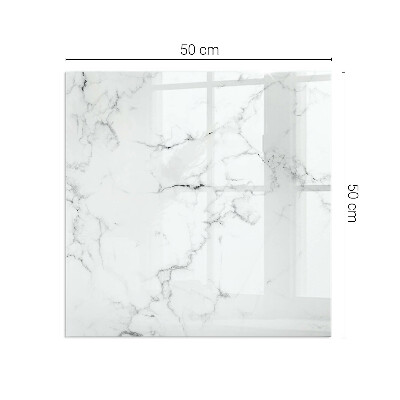 Glass hearth rectangular Veined marble pattern