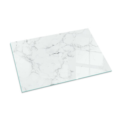 Glass hearth rectangular Veined marble pattern