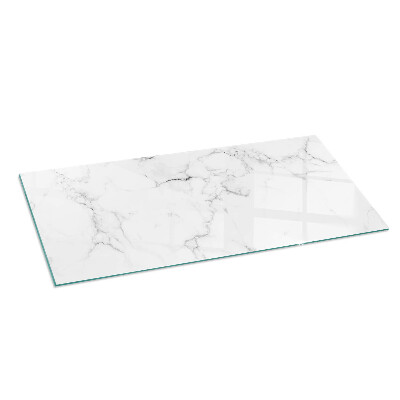 Glass hearth rectangular Veined marble pattern