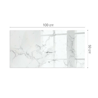 Glass hearth rectangular Veined marble pattern
