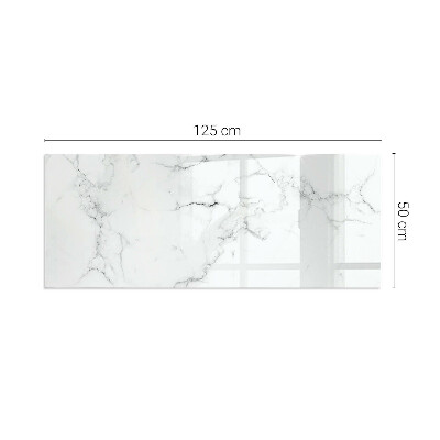 Glass hearth rectangular Veined marble pattern