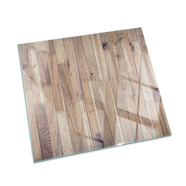 Glass hearth rectangular Wooden board in the layout