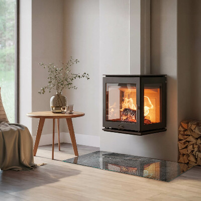 Glass hearth for wood stove rectangular Raw Surface Texture