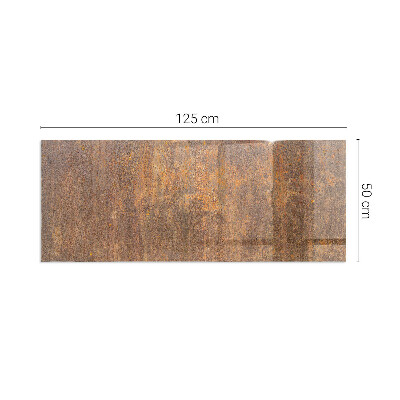 Glass hearth rectangular Rust texture on metal