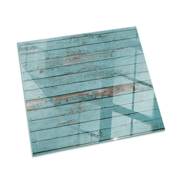 Glass hearth for wood stove rectangular Rustic style boards