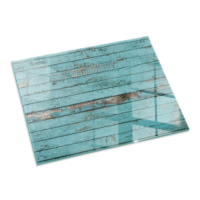 Glass hearth for wood stove rectangular Rustic style boards