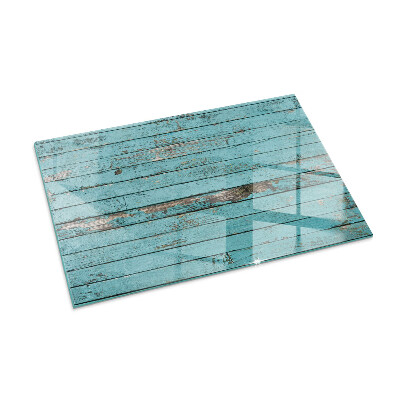 Glass hearth for wood stove rectangular Rustic style boards